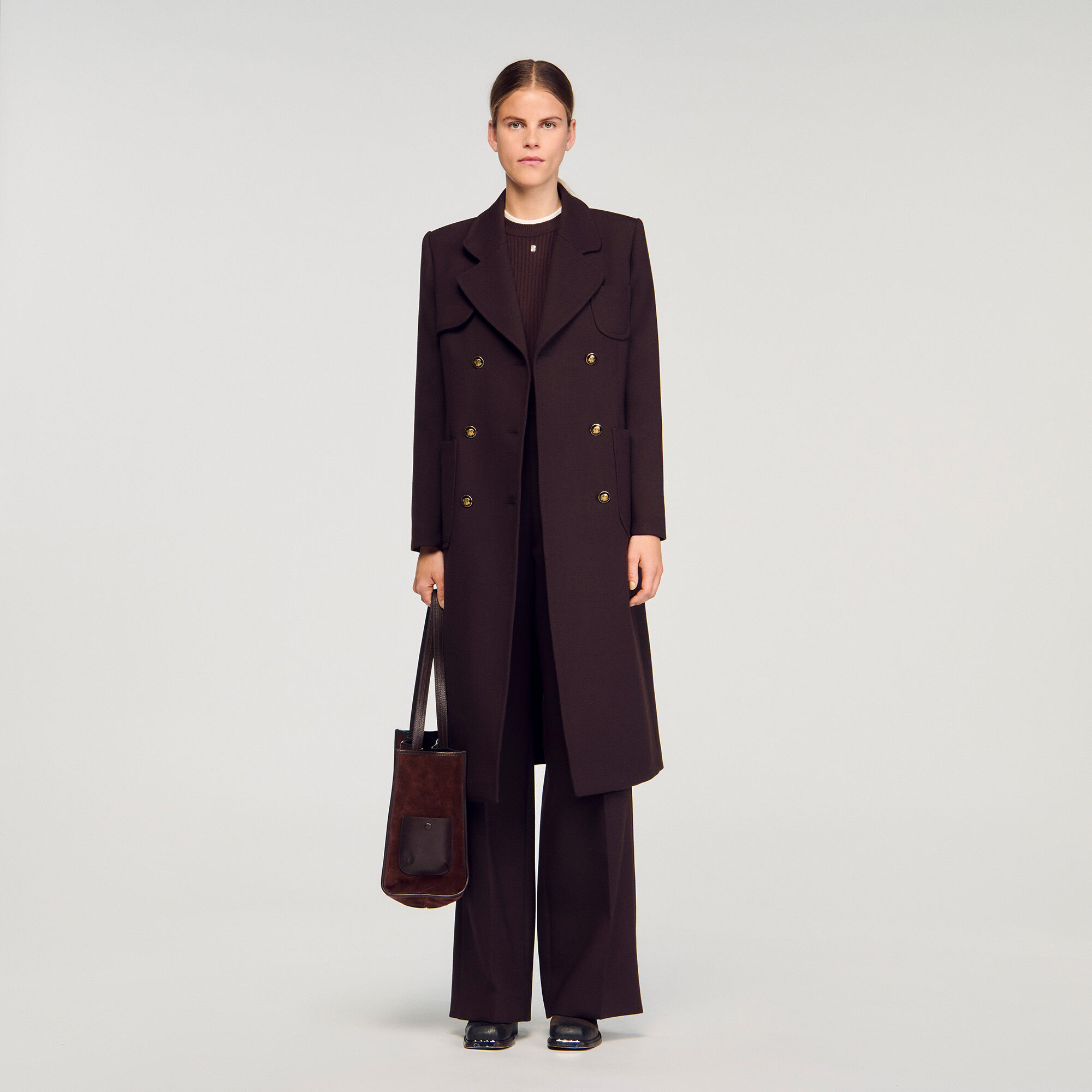 Long double-breasted coat
