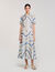 Robe midi en soie imprimé spirales