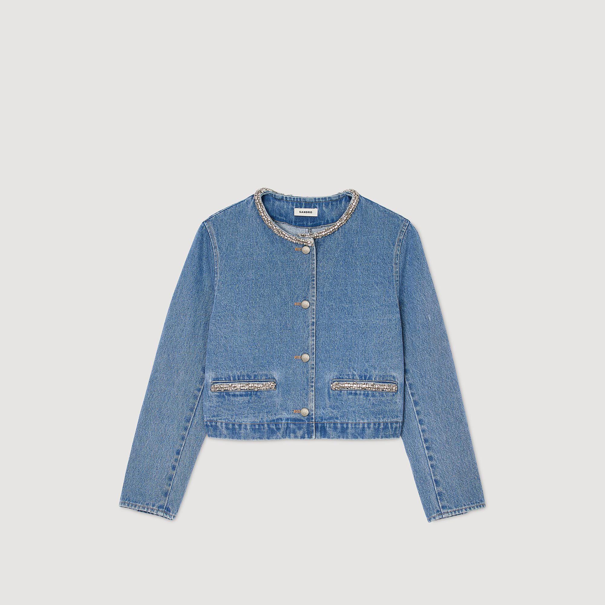 Jeansjacke mit Strass