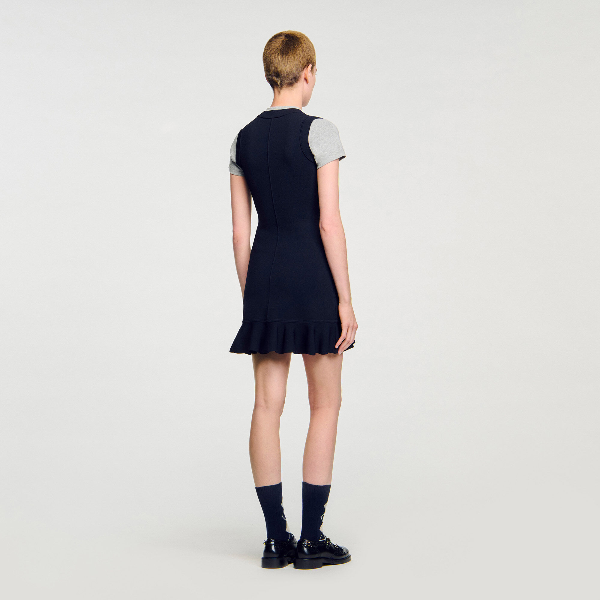 Kurzes Strickkleid im 2-in-1-Look