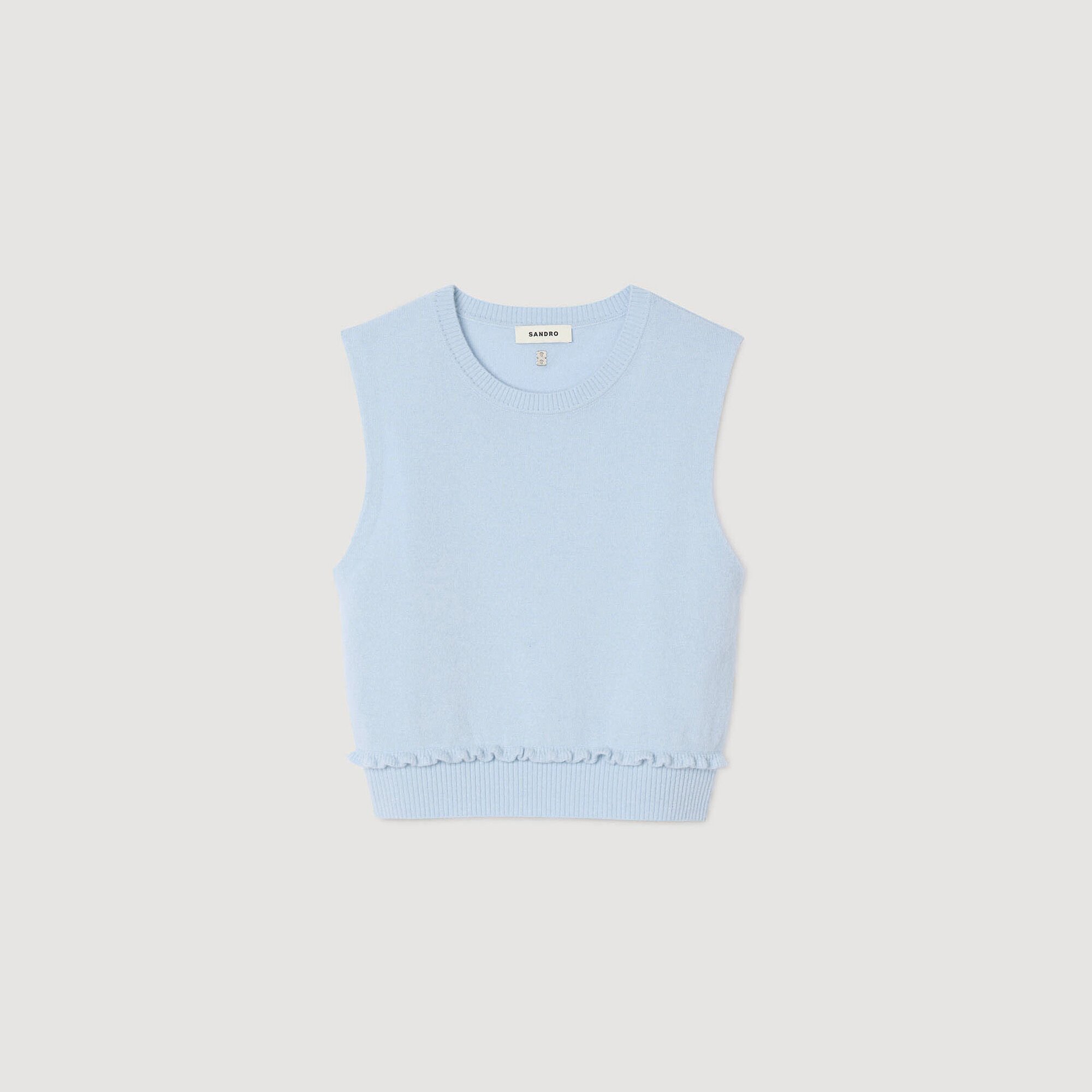 Pull laine cachemire à volant