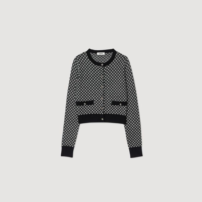 Jacquard check cardigan