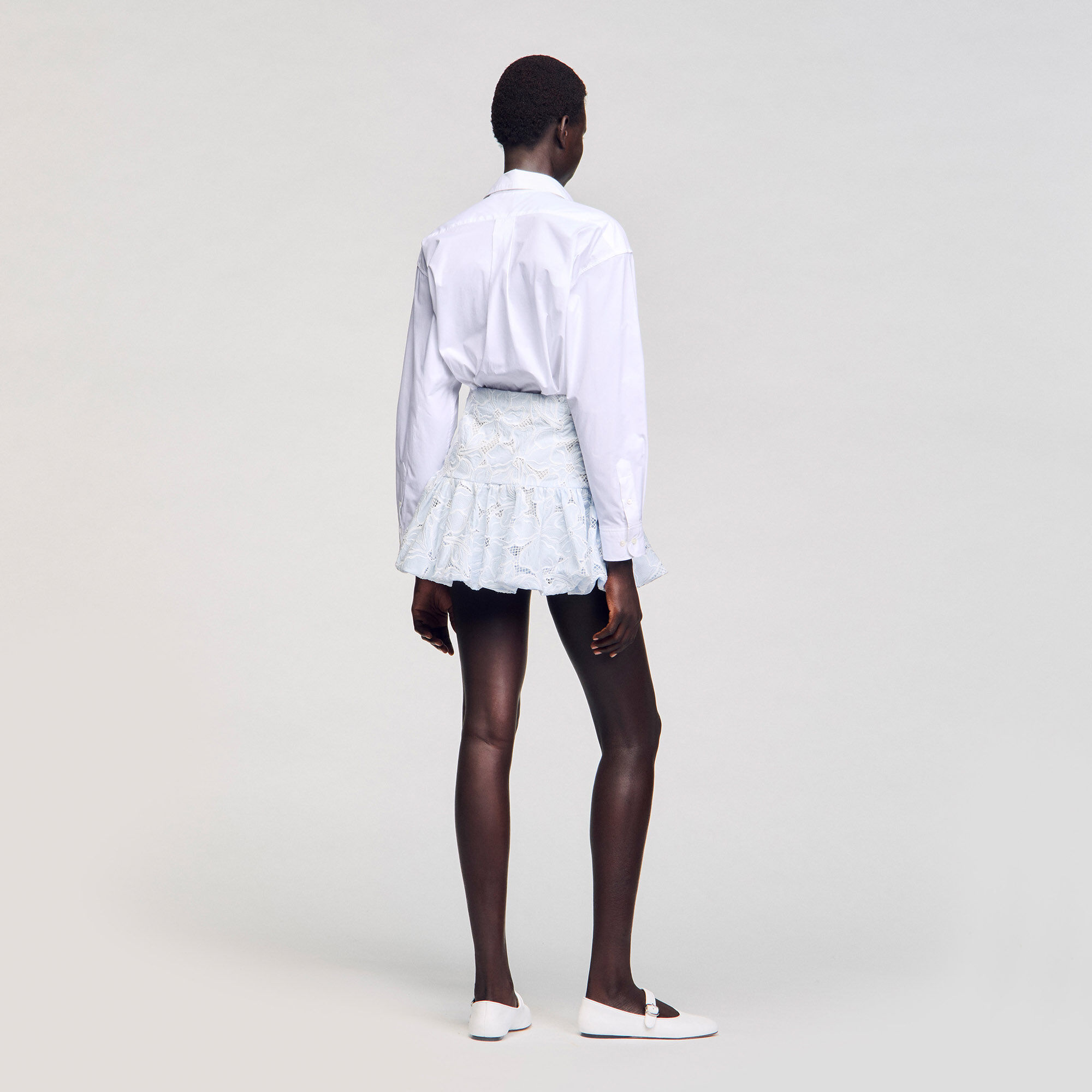 Short guipure skirt