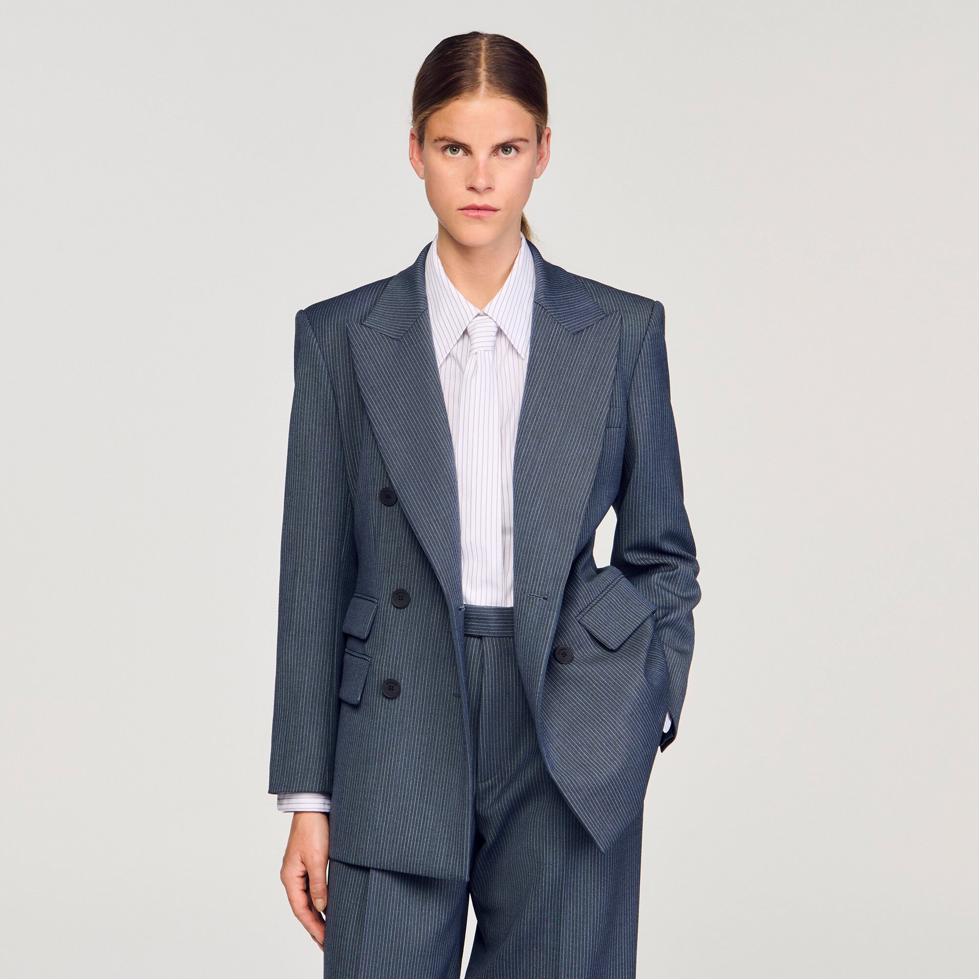 Veste de tailleur à rayures