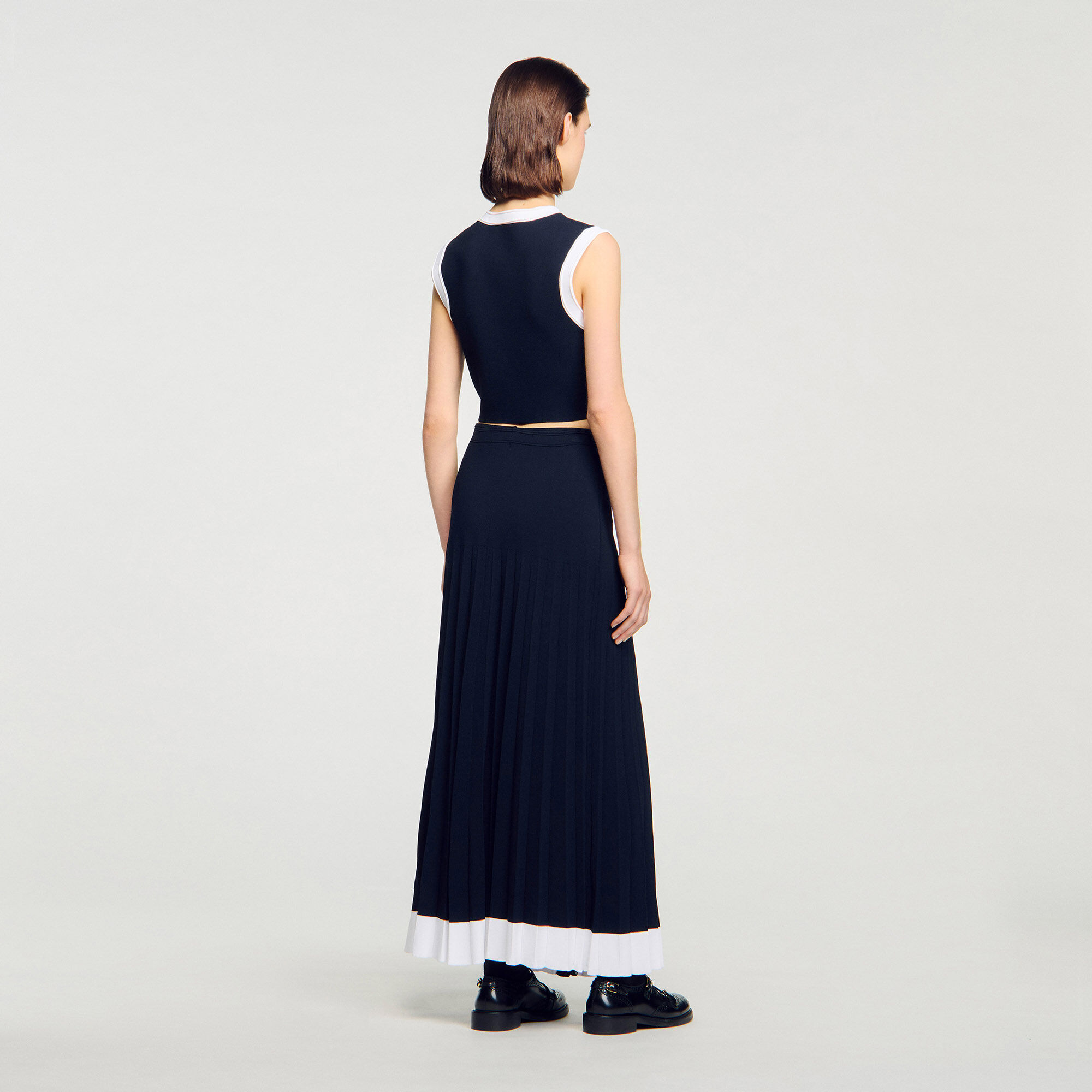 Jupe longue en maille bicolore