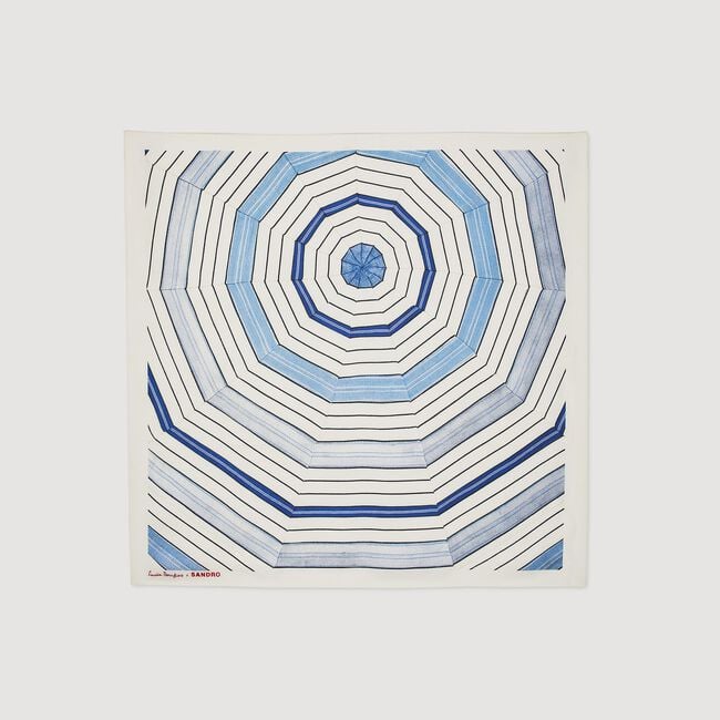Foulard en soie à imprimé rayures
