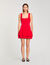 Kurzes Strickkleid mit Volant