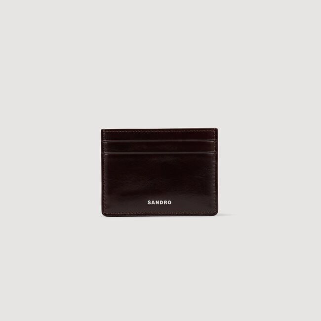 Glazed leather card holder