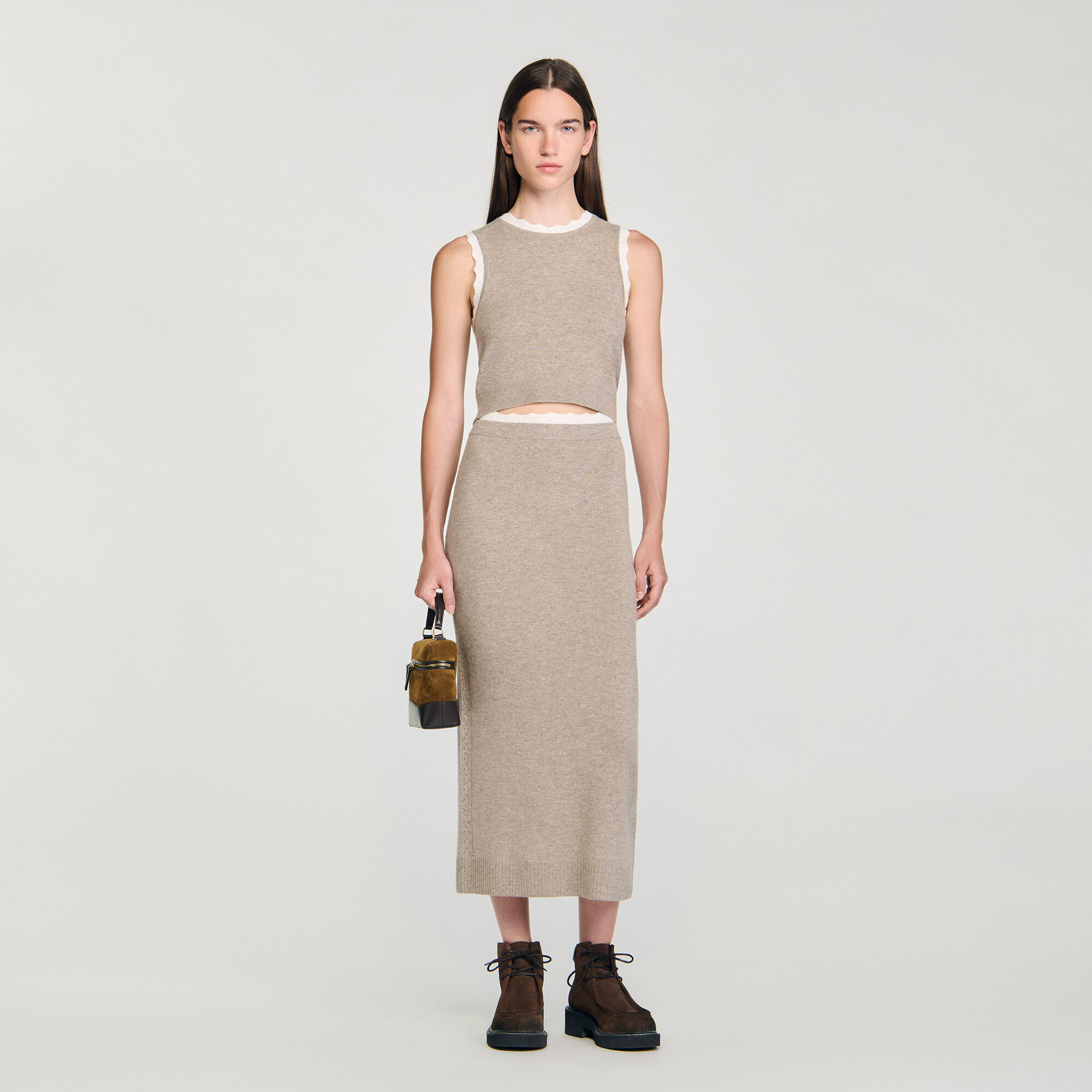 Jupe longue maille bicolore