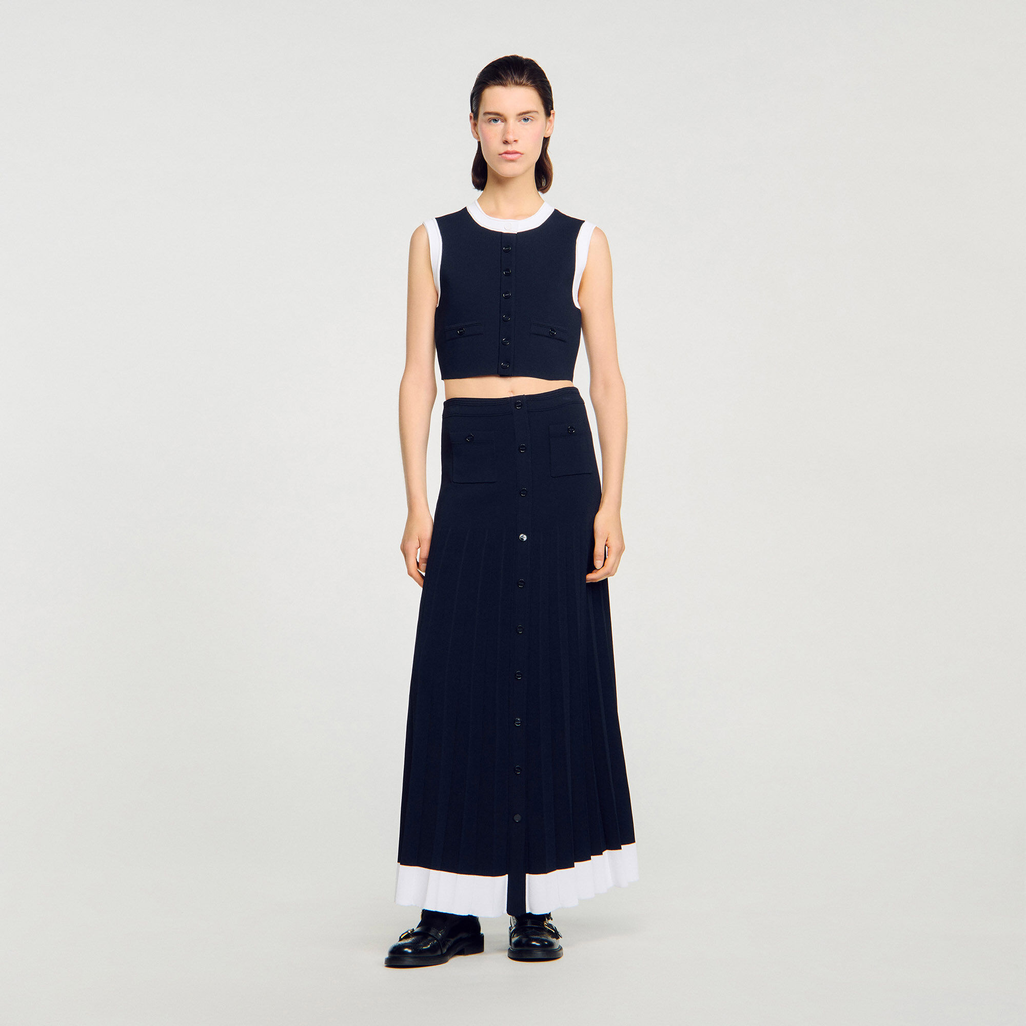Gilet court bicolore