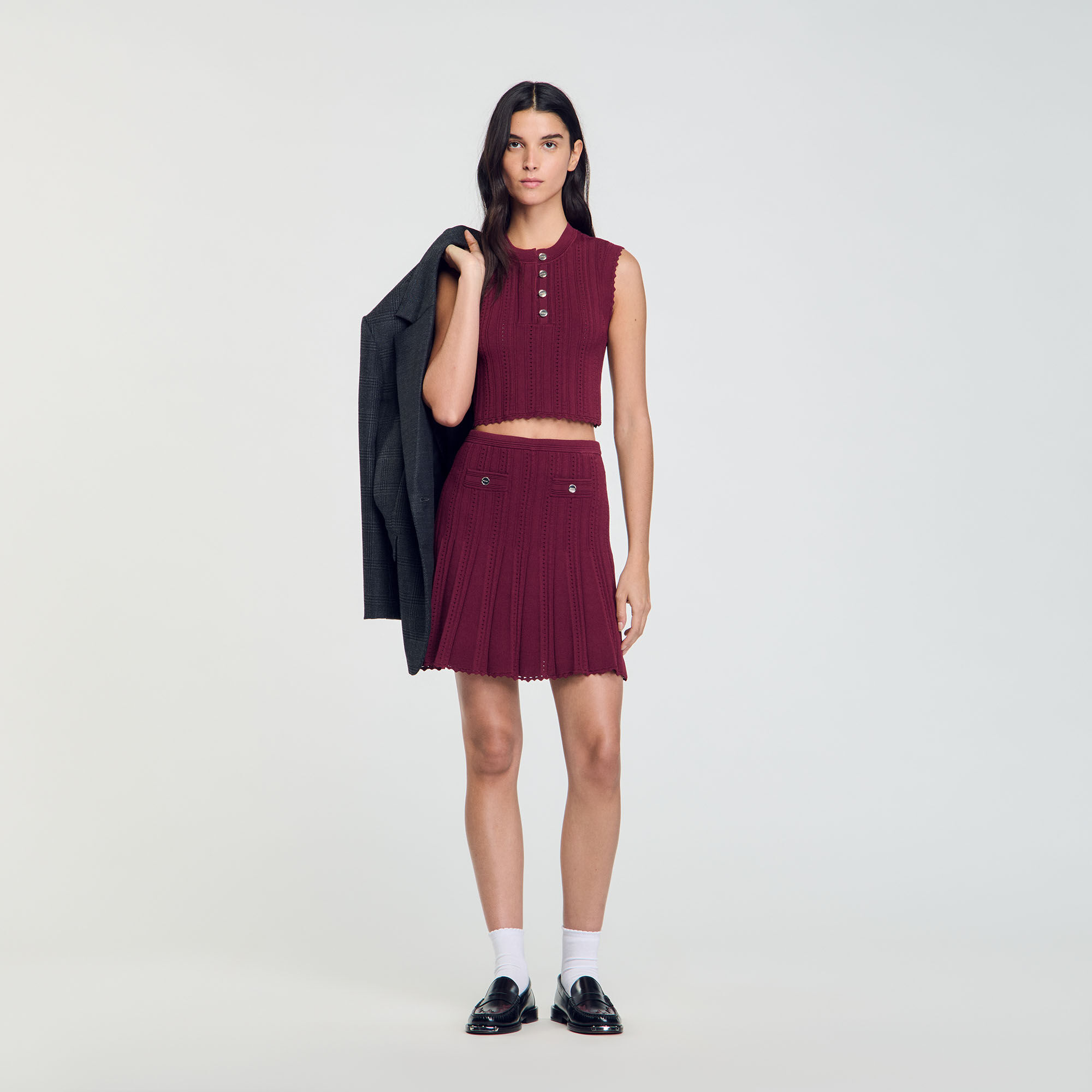 Jupe longue plissée sandro store
