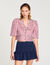 Ruffled striped shirt
