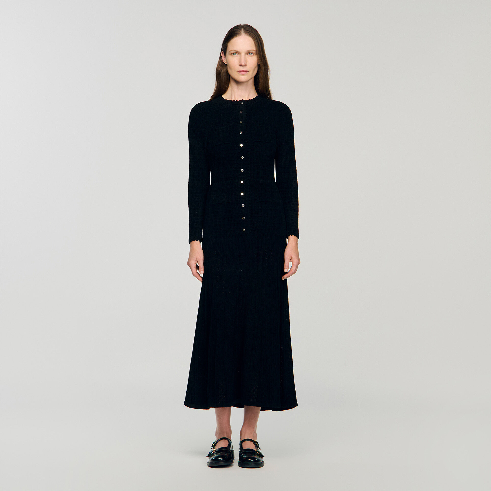 Robe longue maille texturée