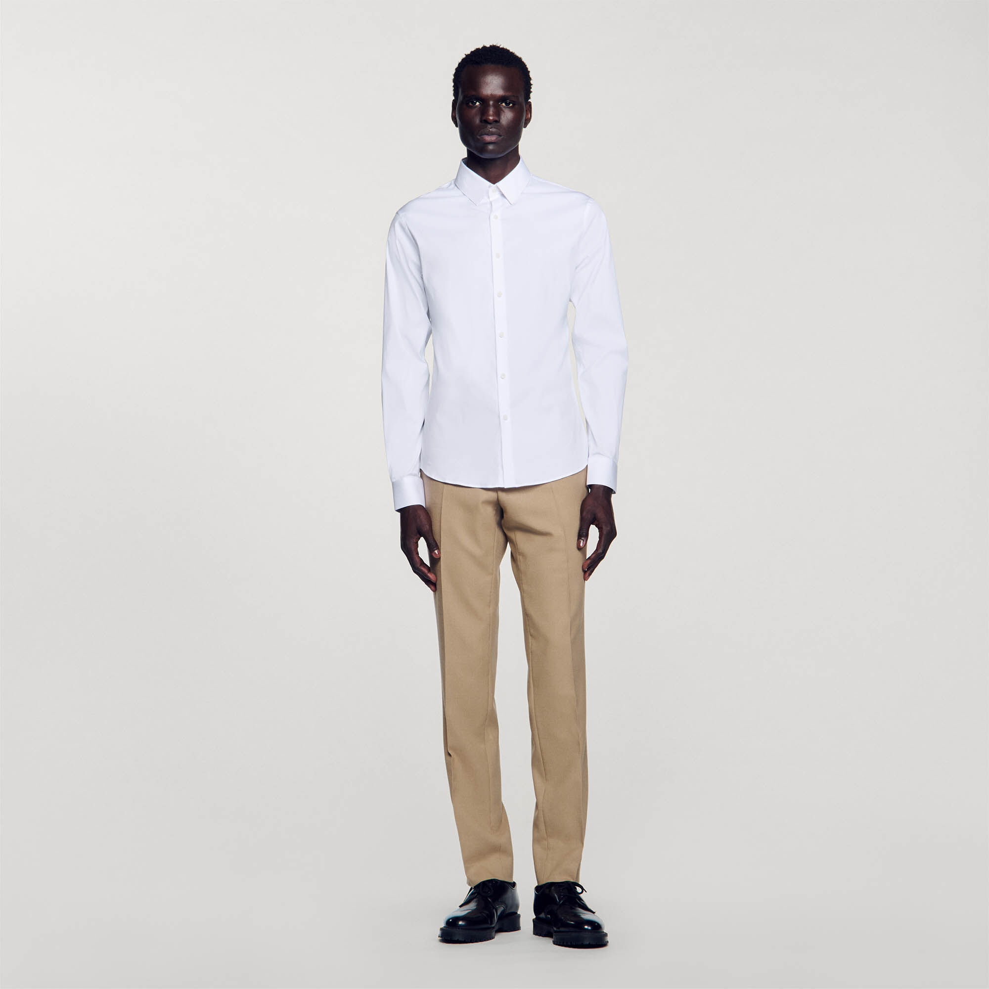 Fitted stretch cotton shirt