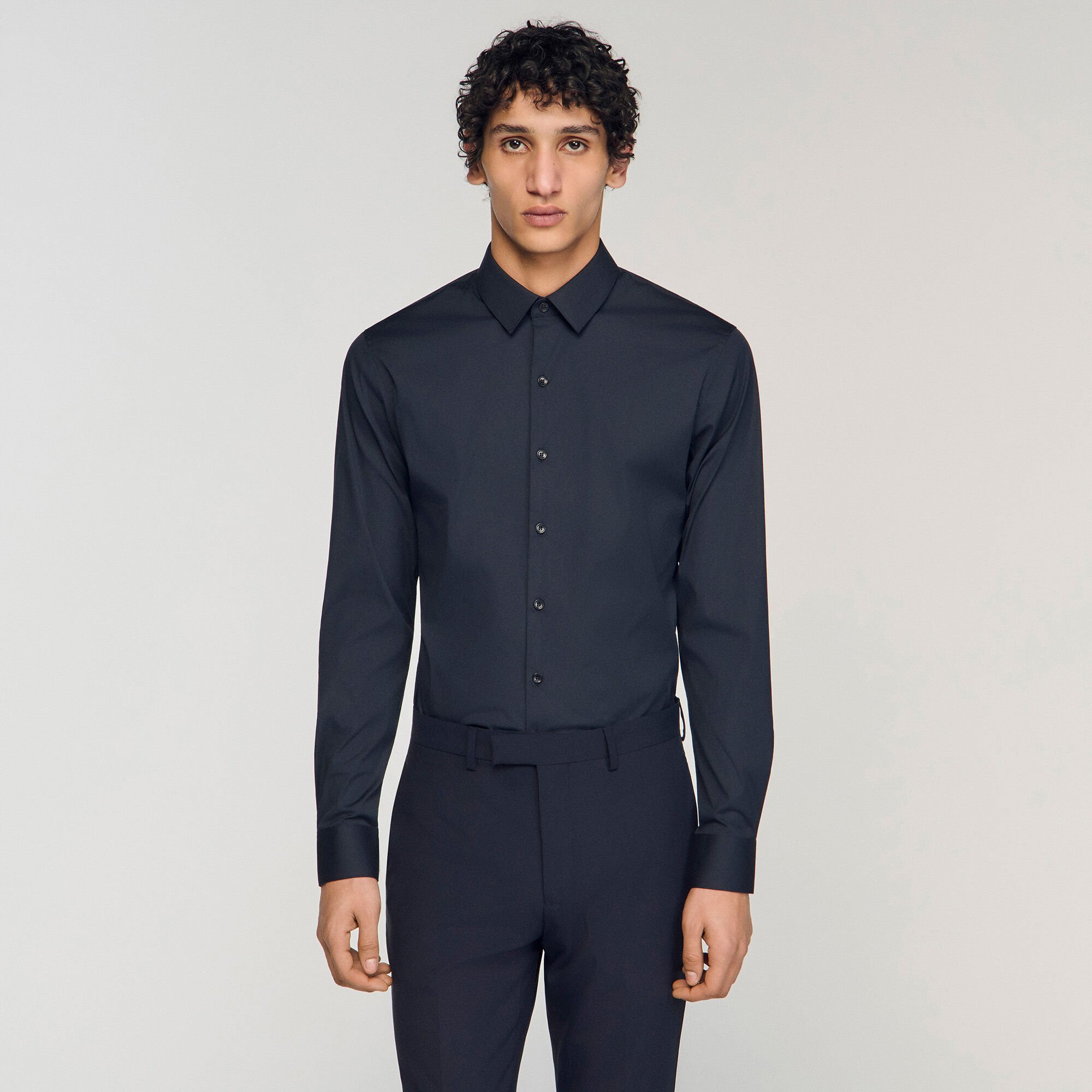 Fitted stretch cotton shirt