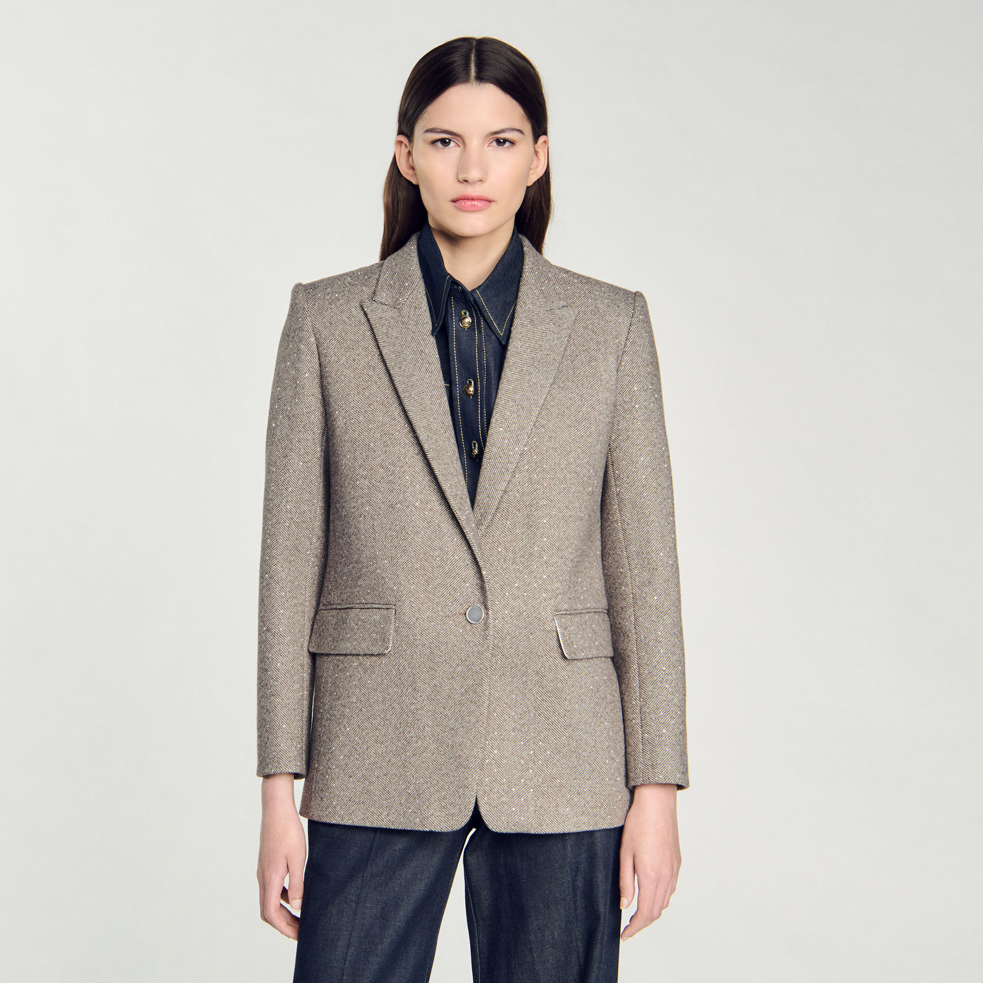 Herringbone suit jacket