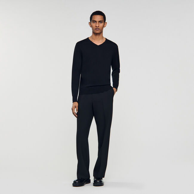 V-neck wool jumper