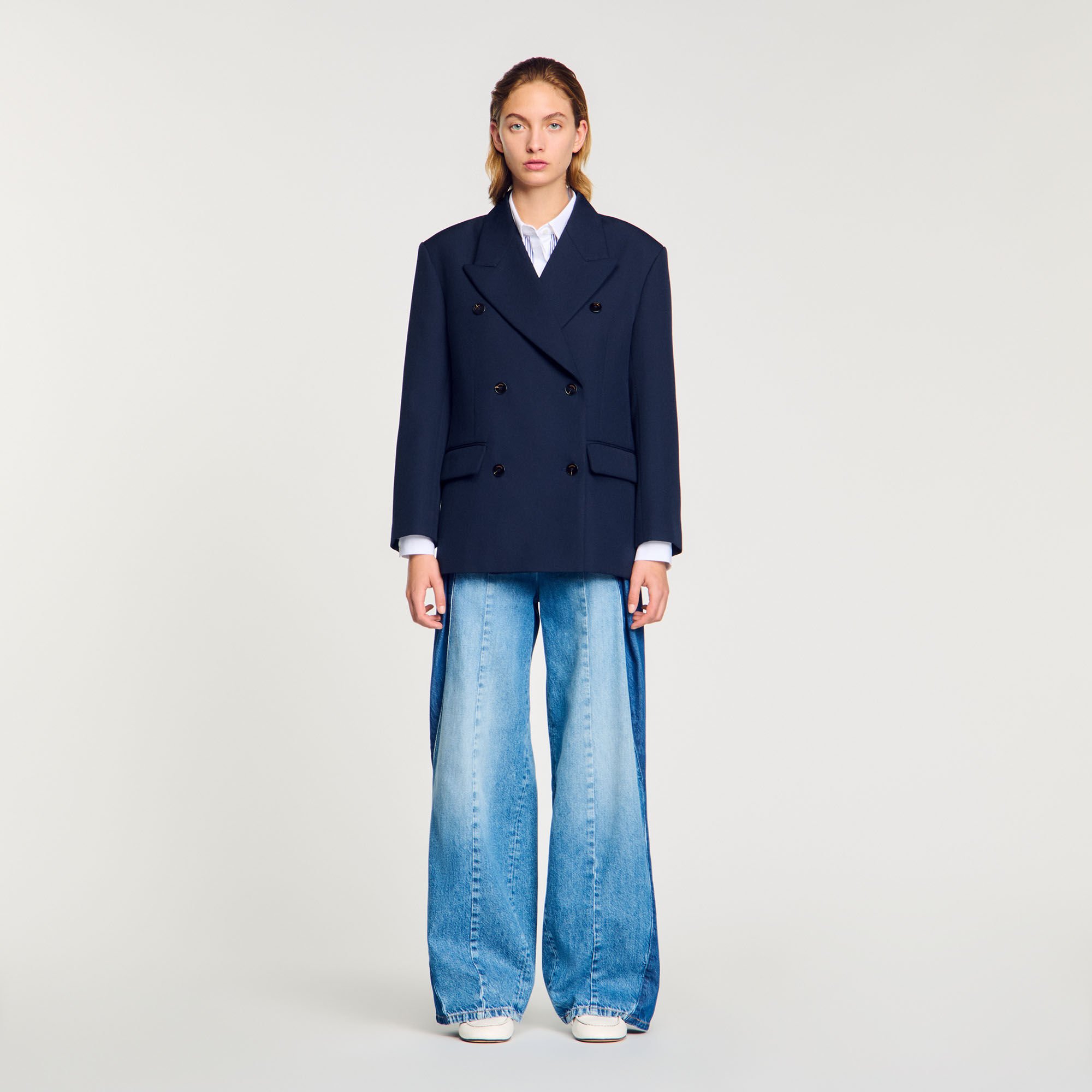Wool blend suit jacket