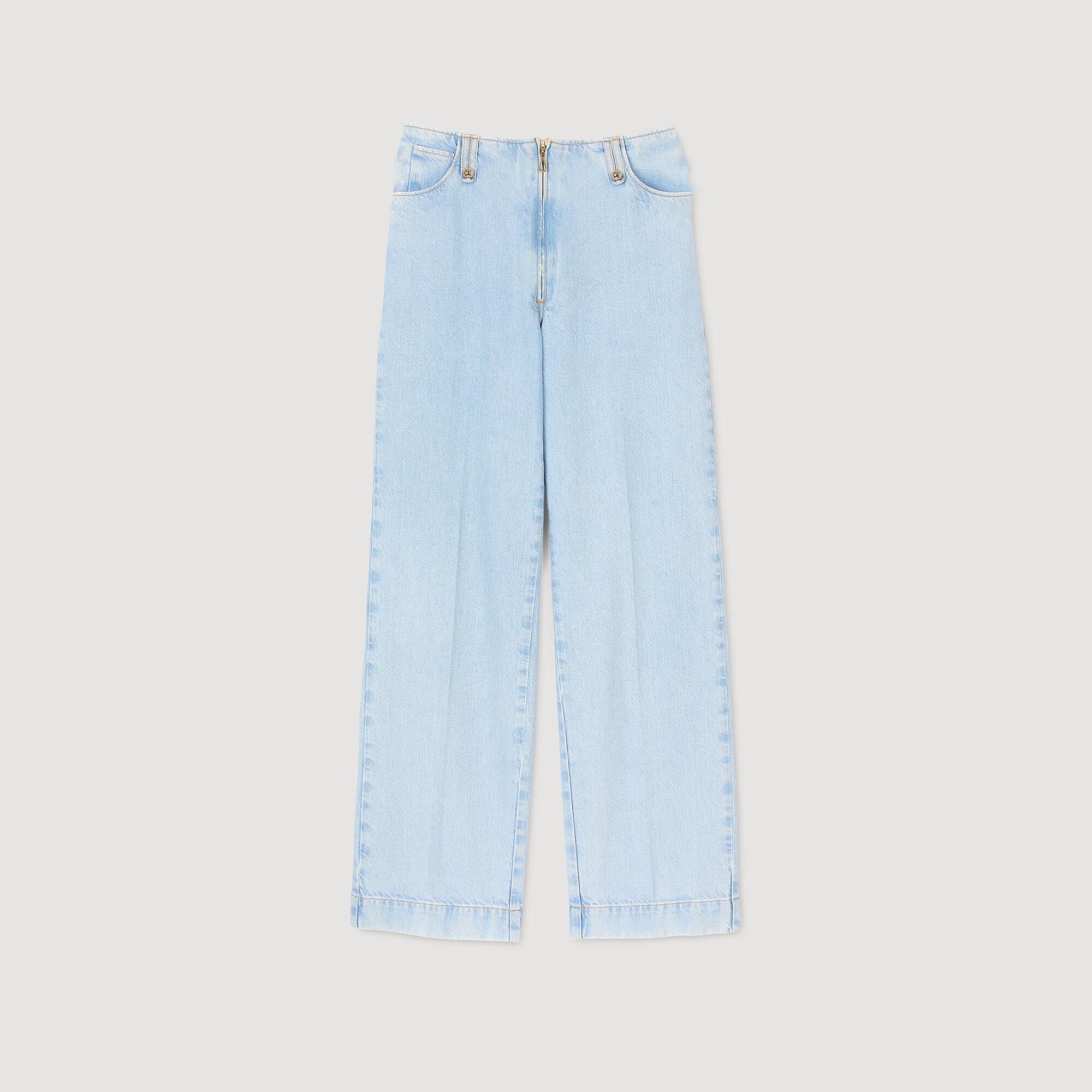 Weite Jeans aus verwaschenem Denim