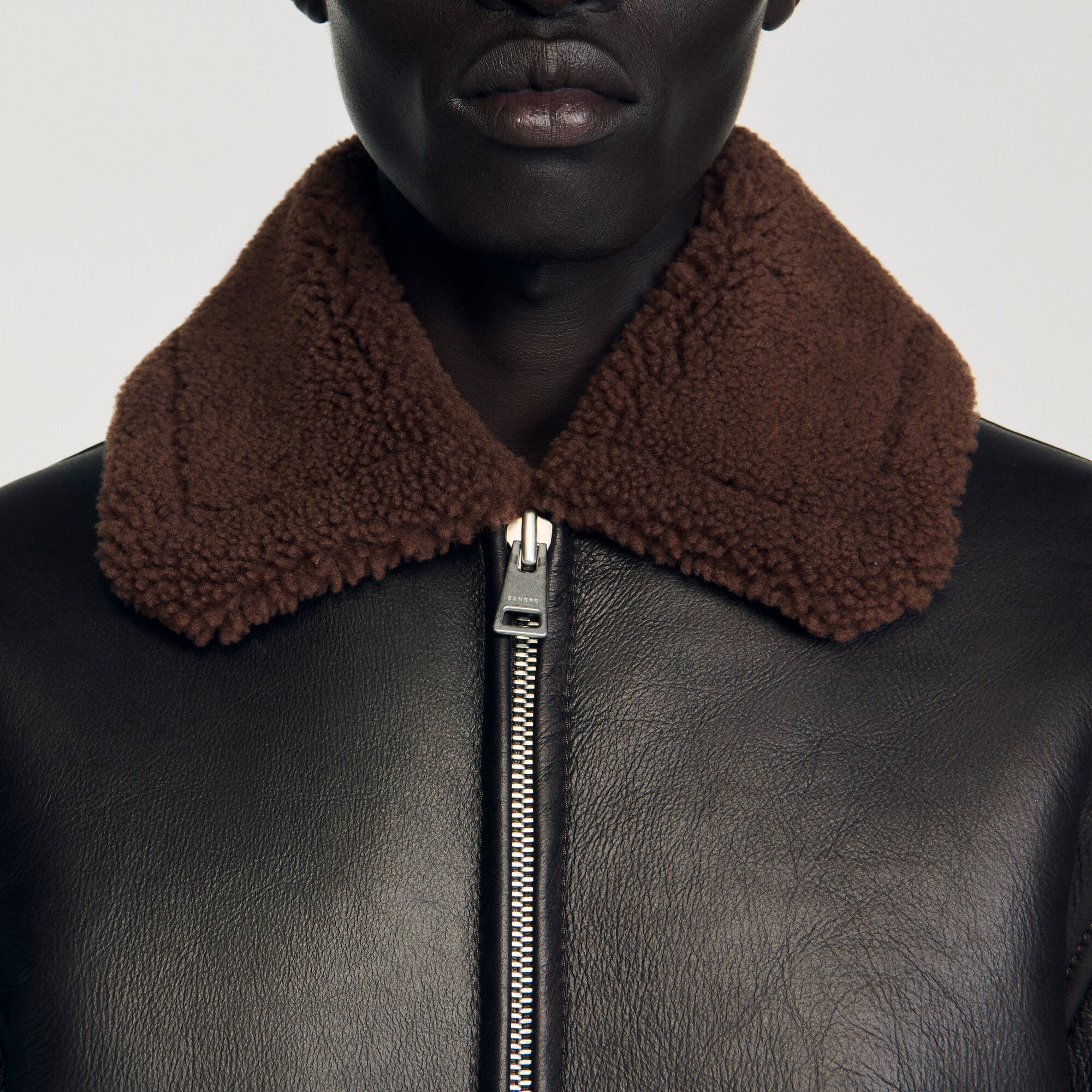 Reversed leather jacket