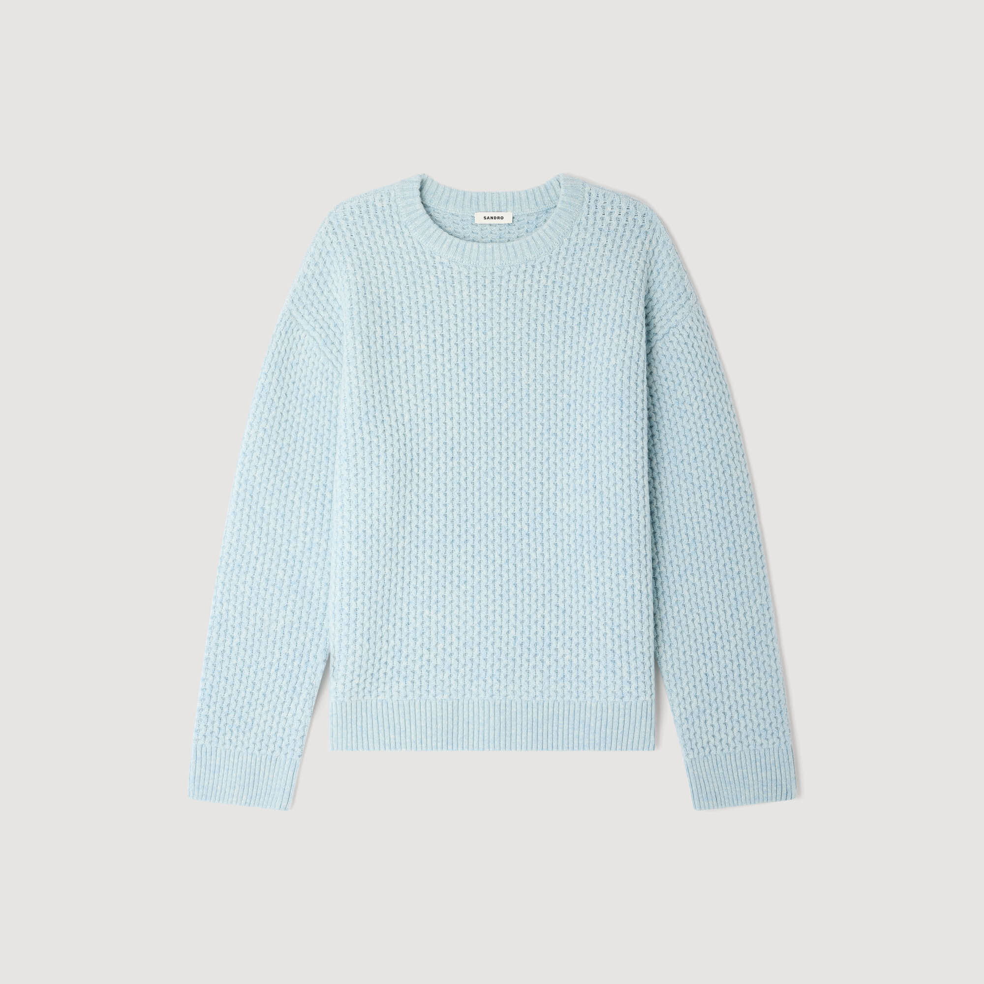 Honeycomb stitch wool jumper