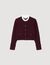 Knit cardigan with ruffled collar