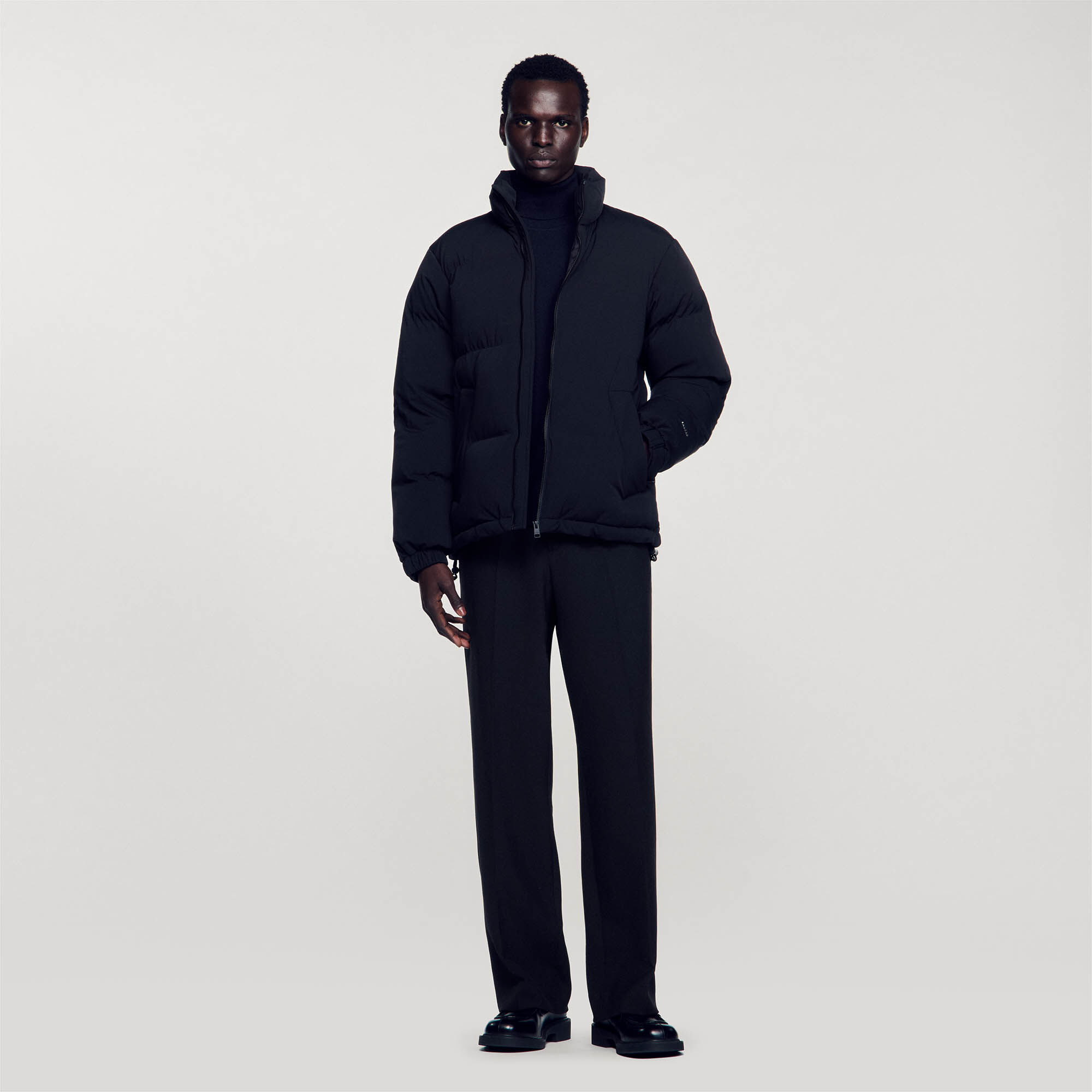 Doudoune oversize gris noir pour homme Sandro Paris