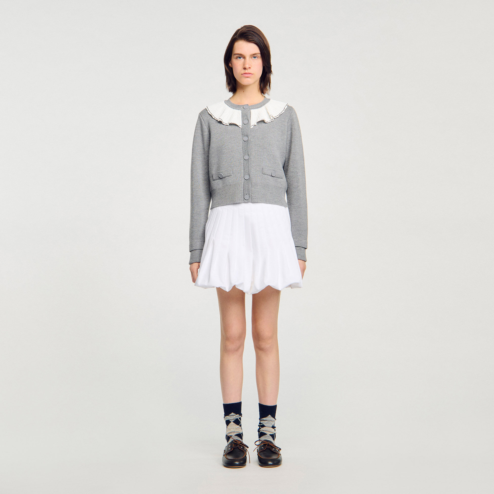 Cardigan à col contrasté