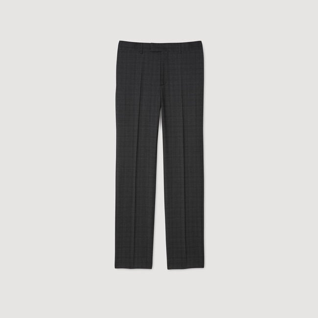 Checked wool trousers
