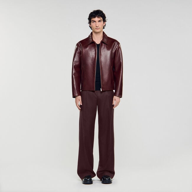 Lederjacke mit Reißverschluss