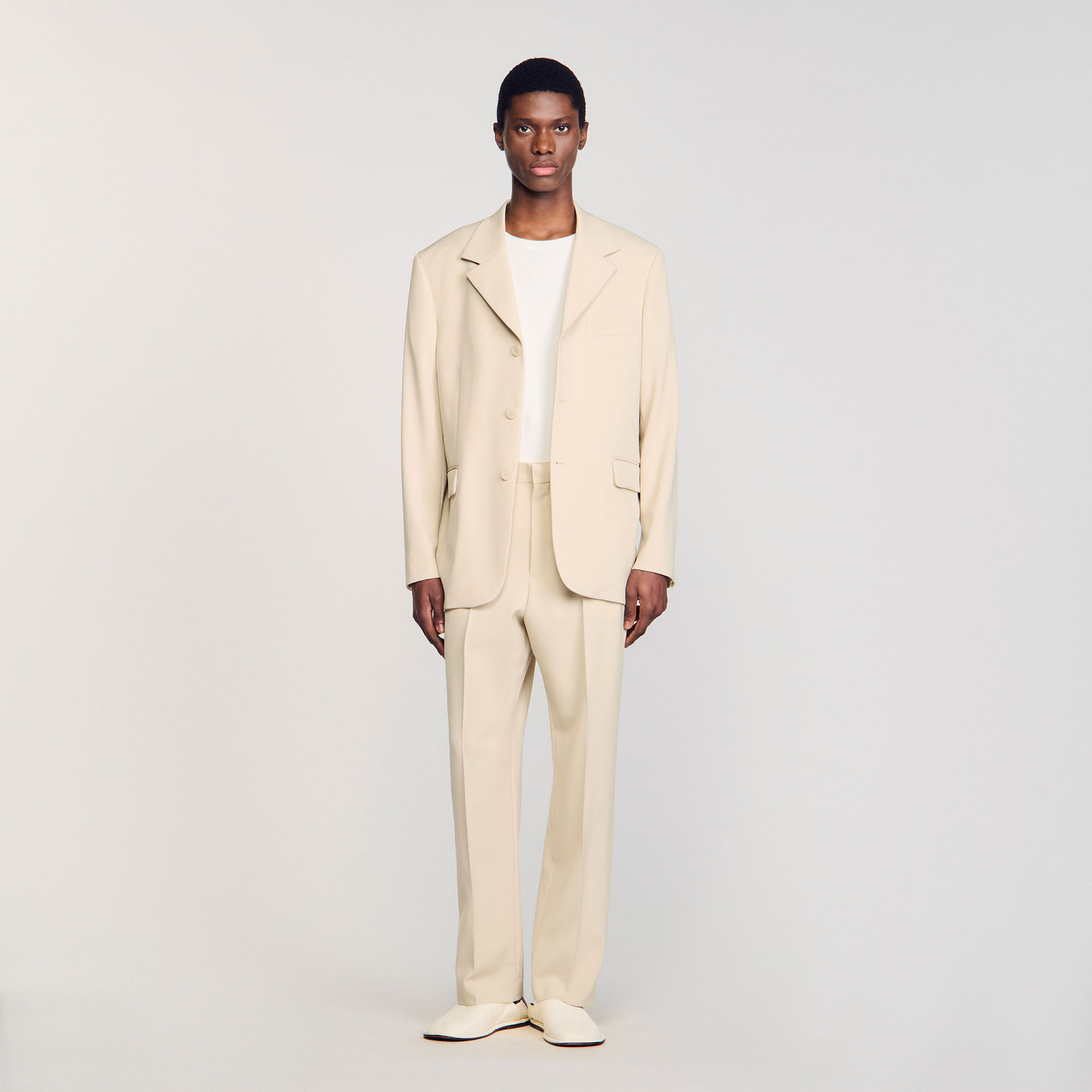 Oversized wool suit jacket
