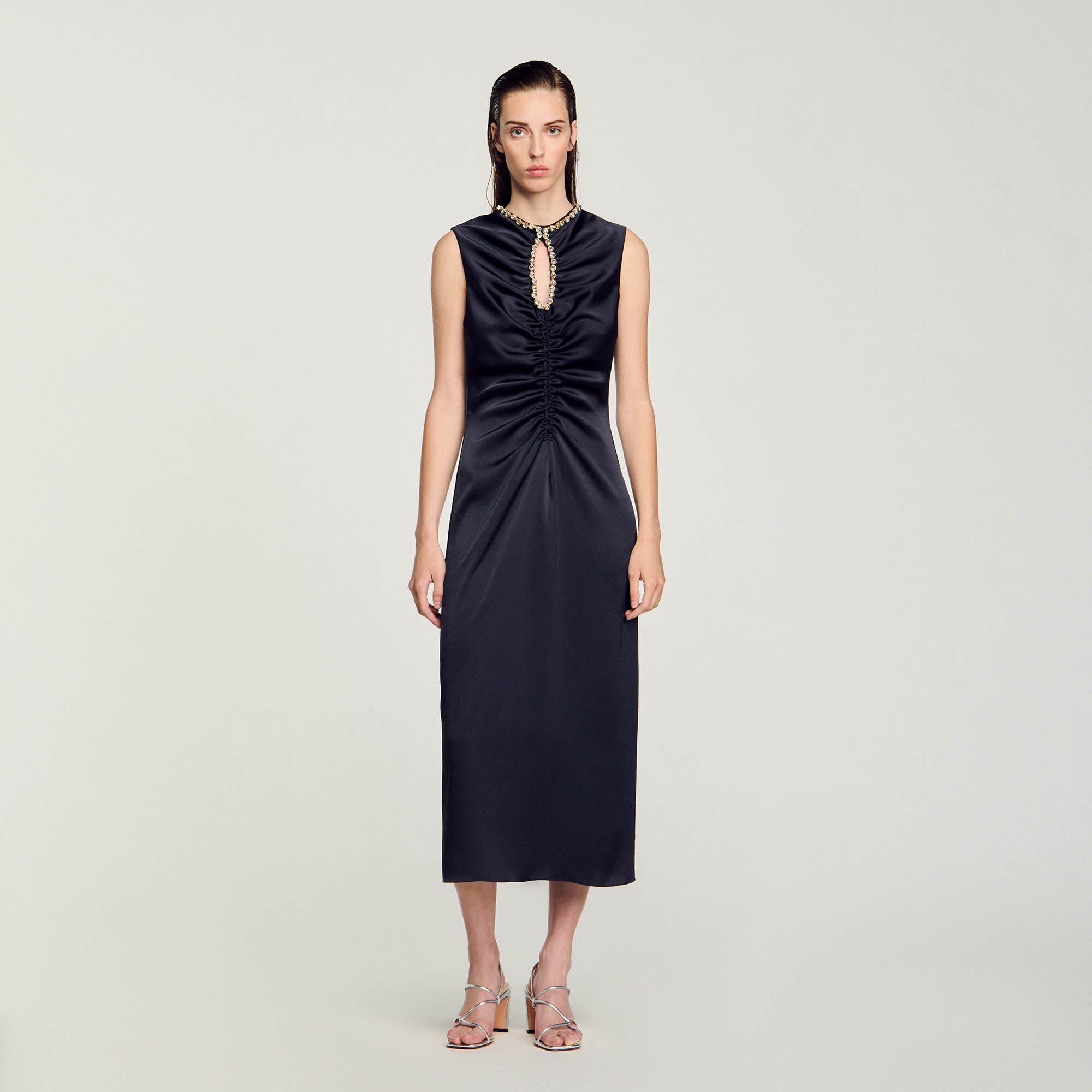 Robe midi à strass