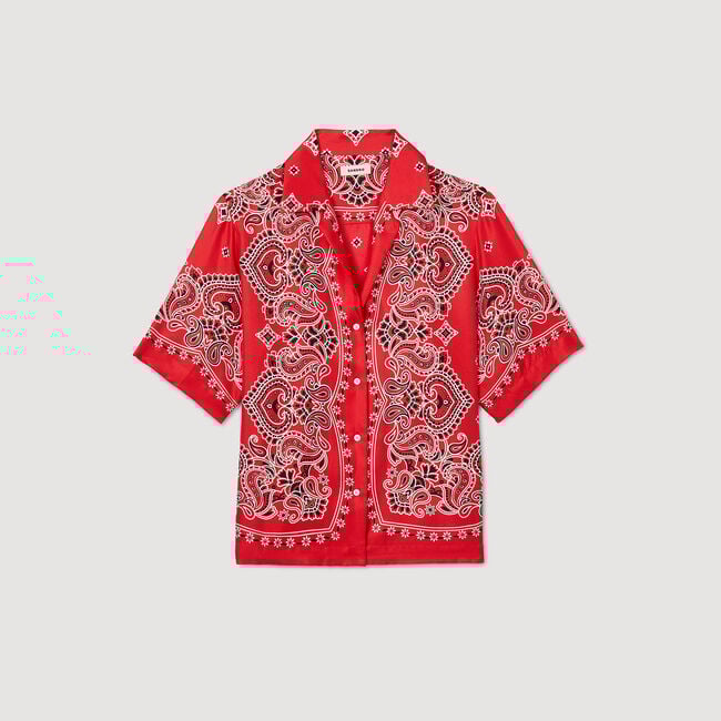 Chemise en soie à imprimé bandana