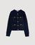 Cardigan with denim details