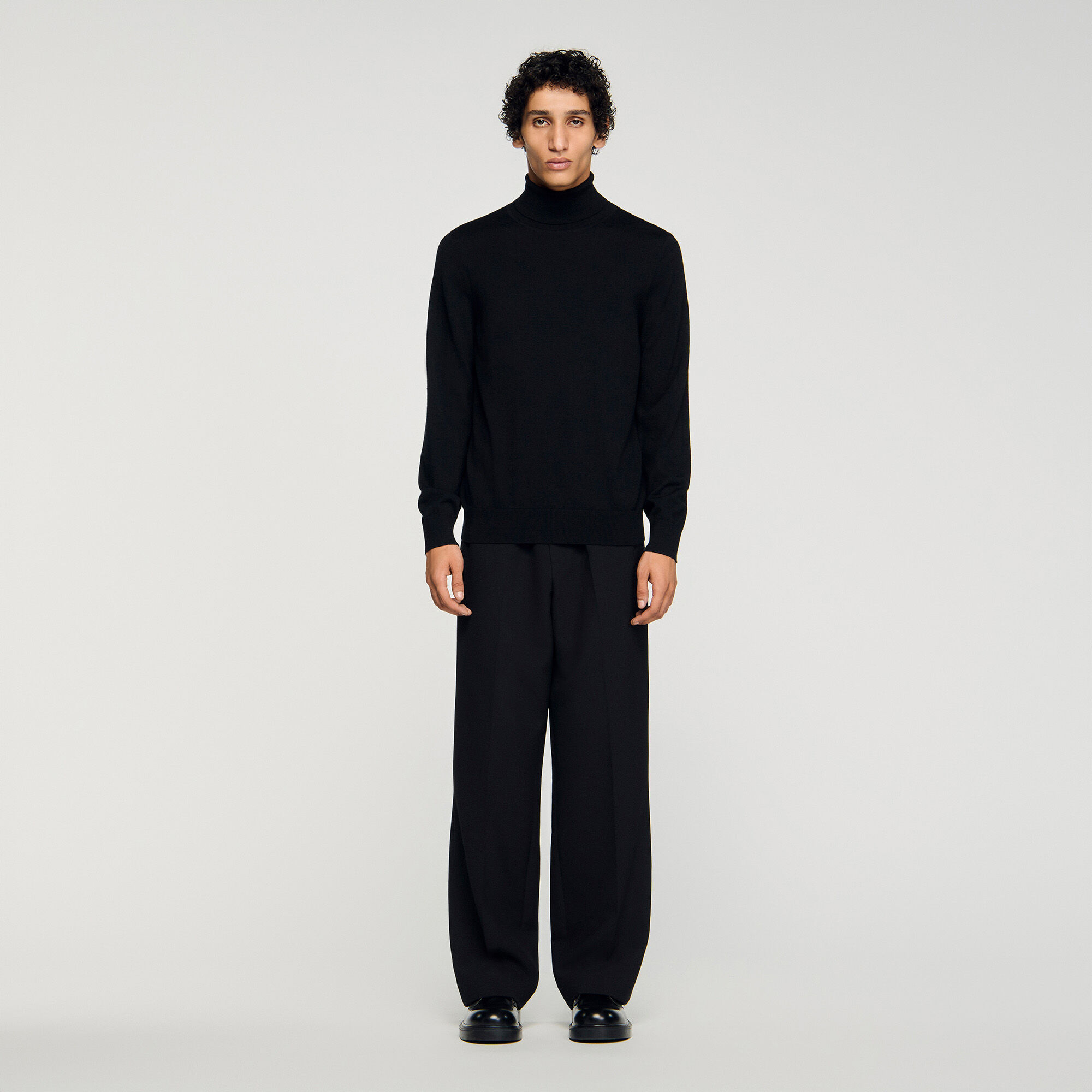 Roll neck wool sweater