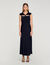 Satin maxi dress with rhinestones