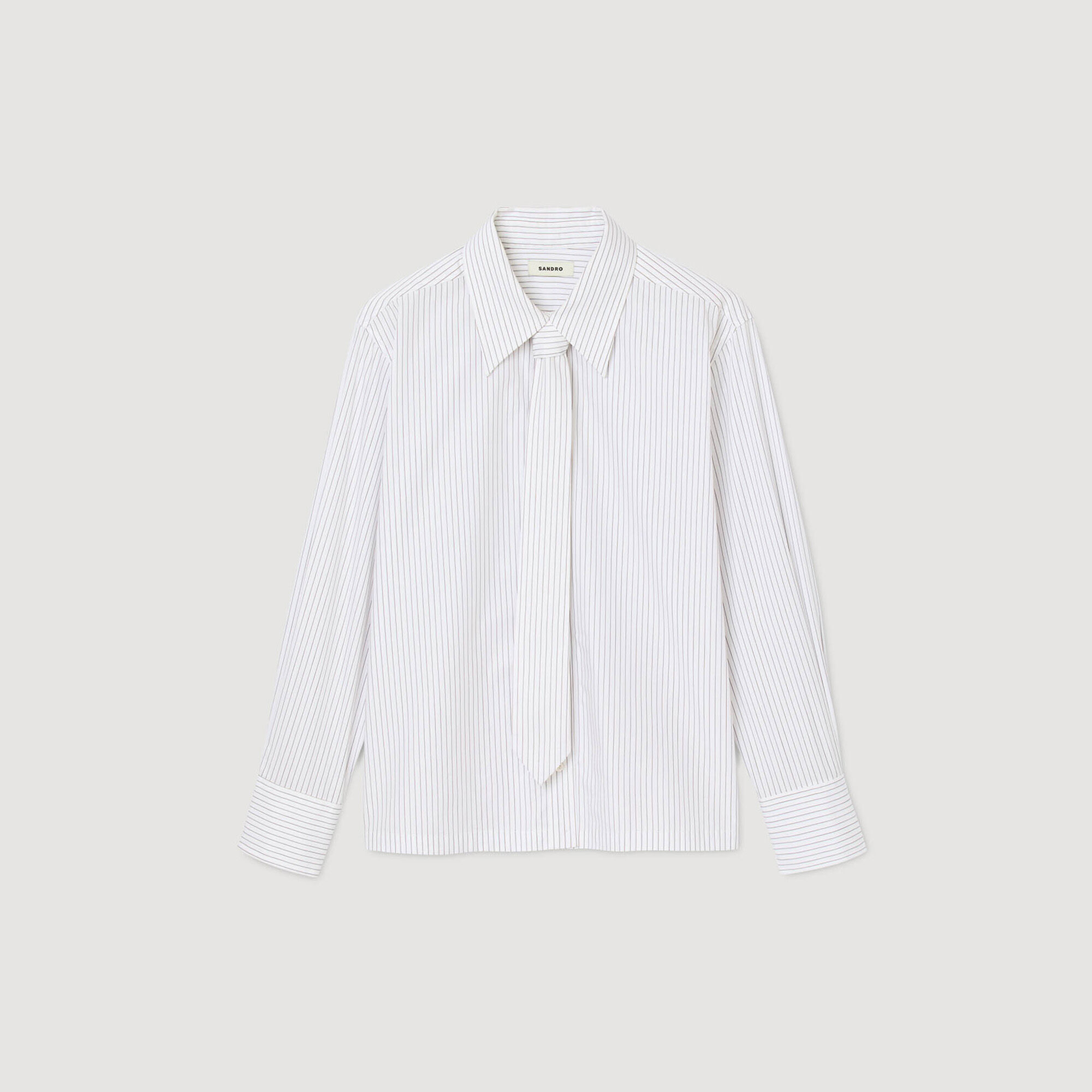 Chemise rayée à cravate amovible