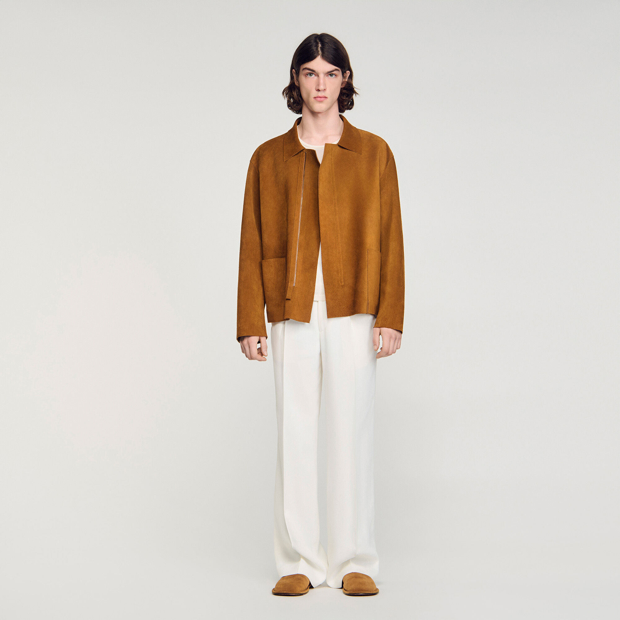 Split leather jacket