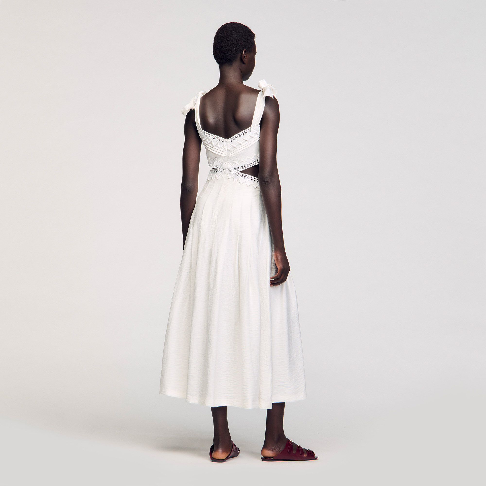 Lace trim maxi dress
