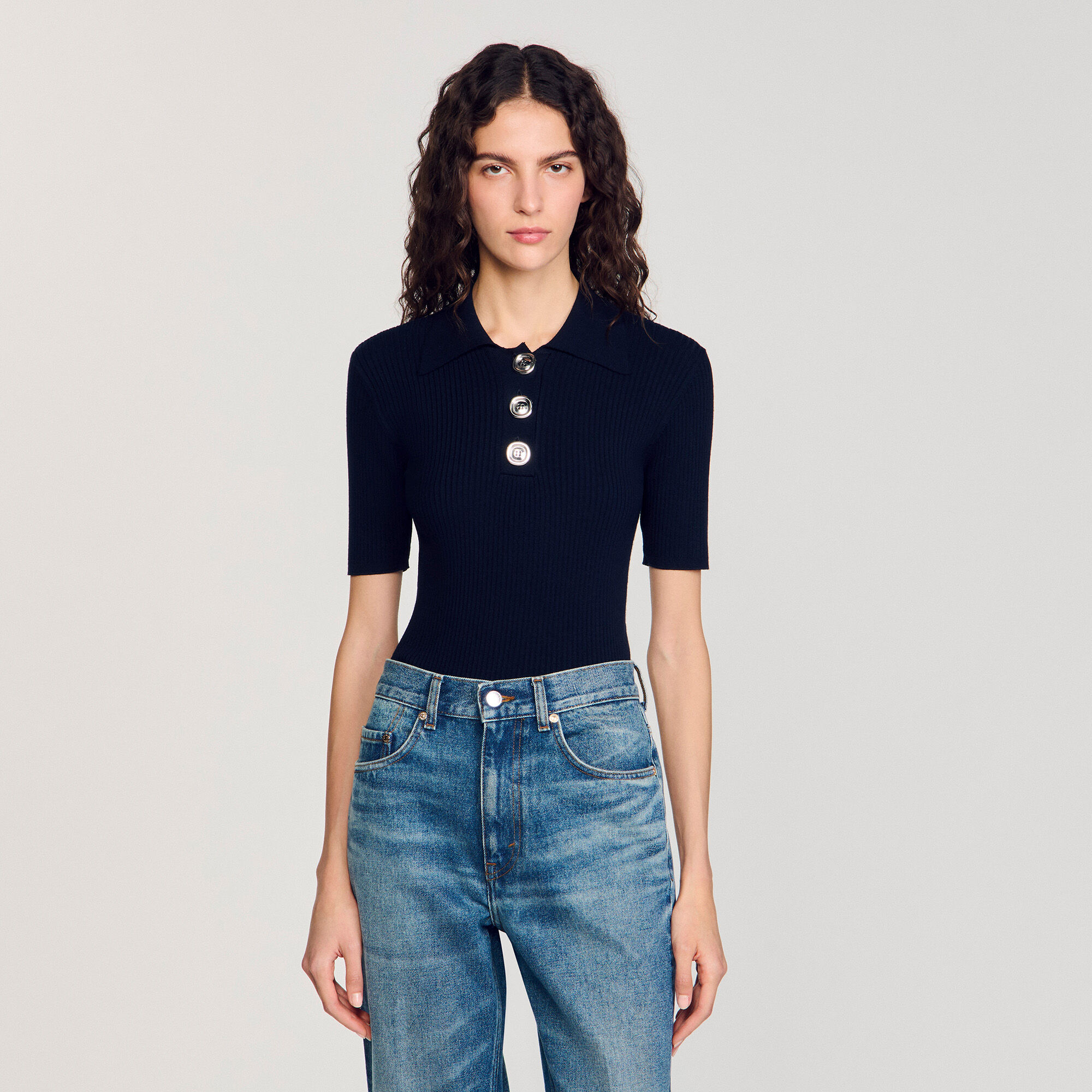 Pull à col polo 