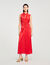 Draped satin-effect dress