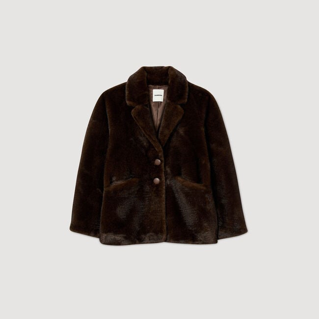 Faux fur coat jacket