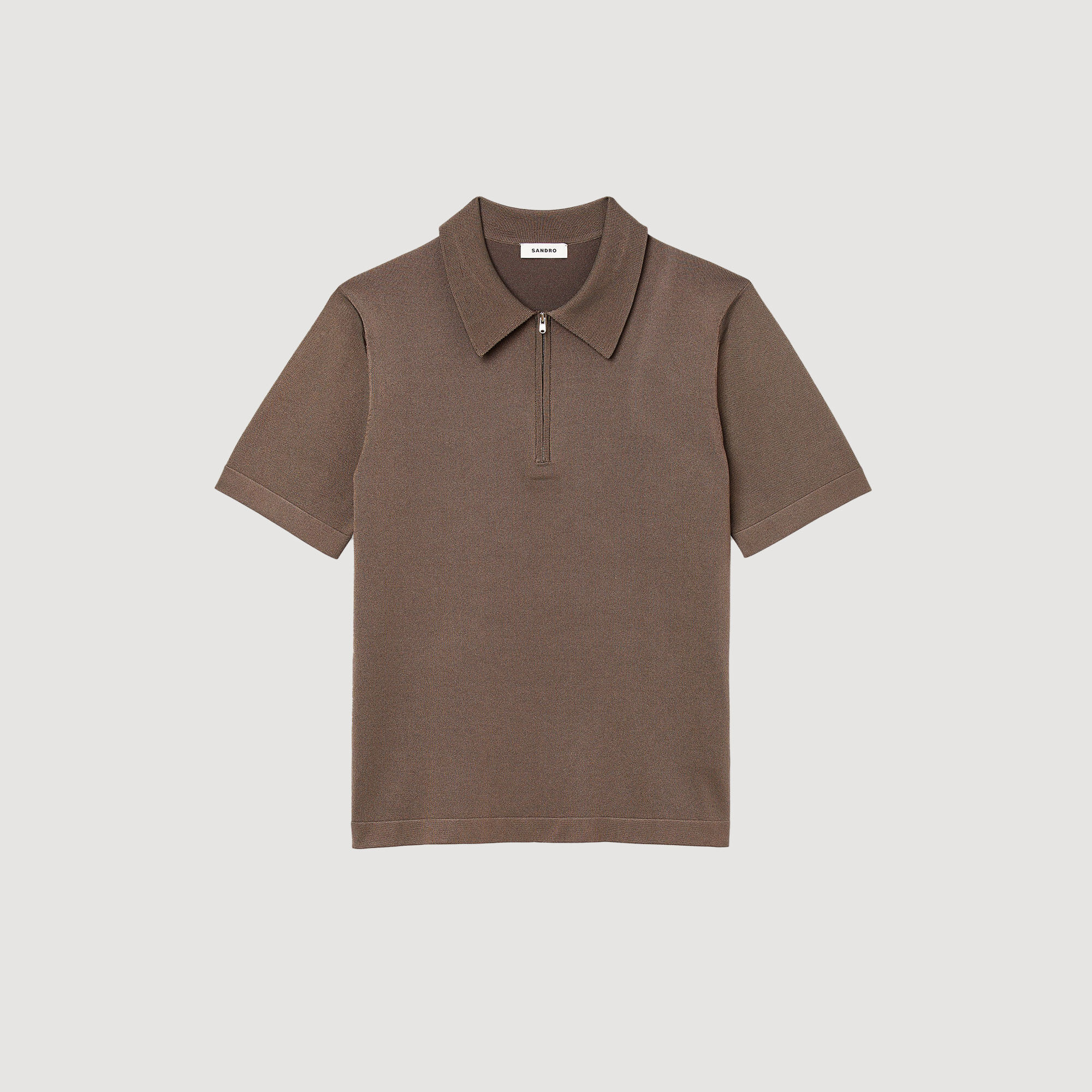 Polo en maille à col zippé