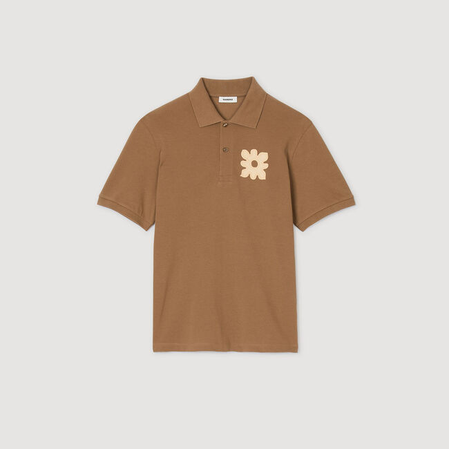 Polo à patch fleur