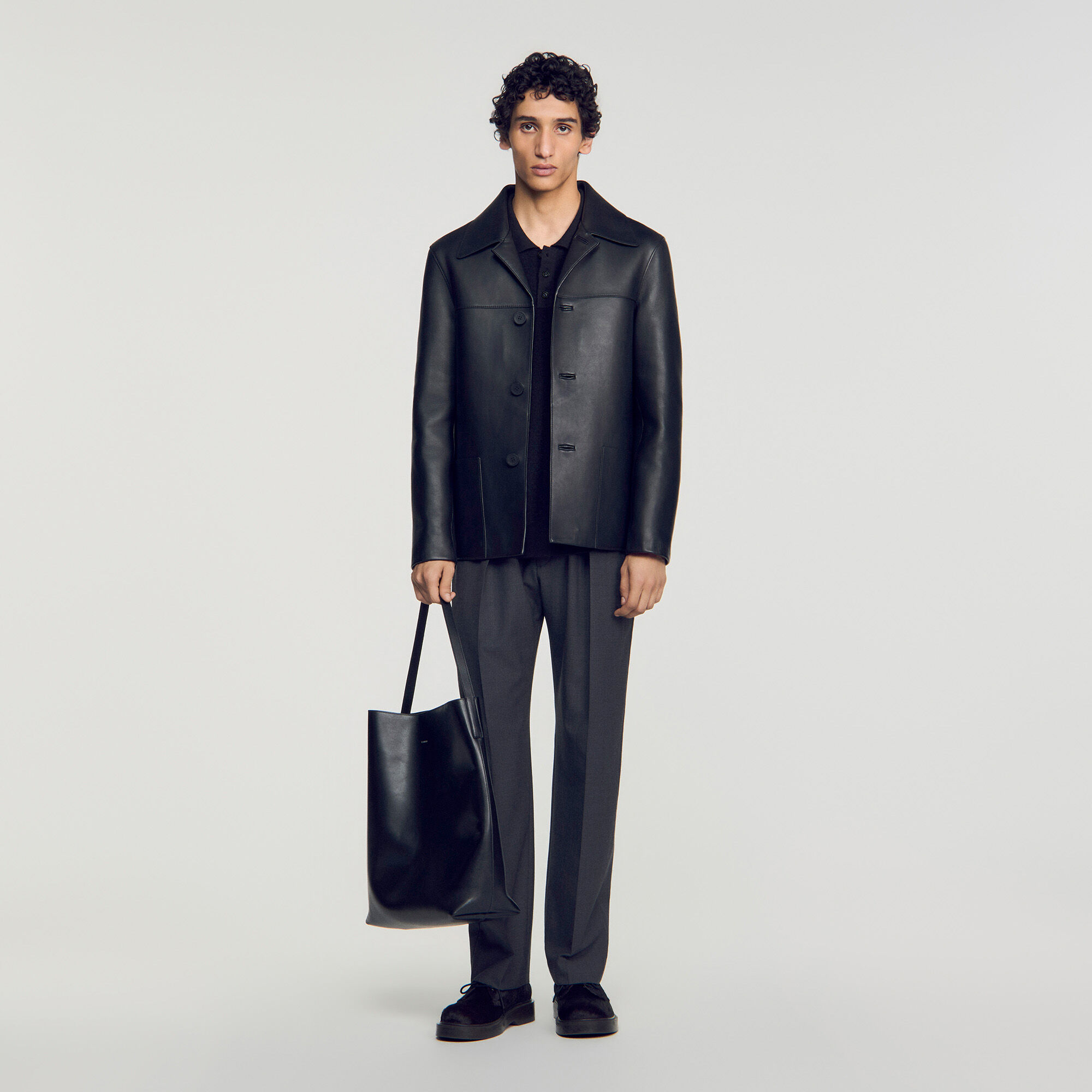 Lammlederblouson mit Kn&ouml;pfen - Herren | Sandro