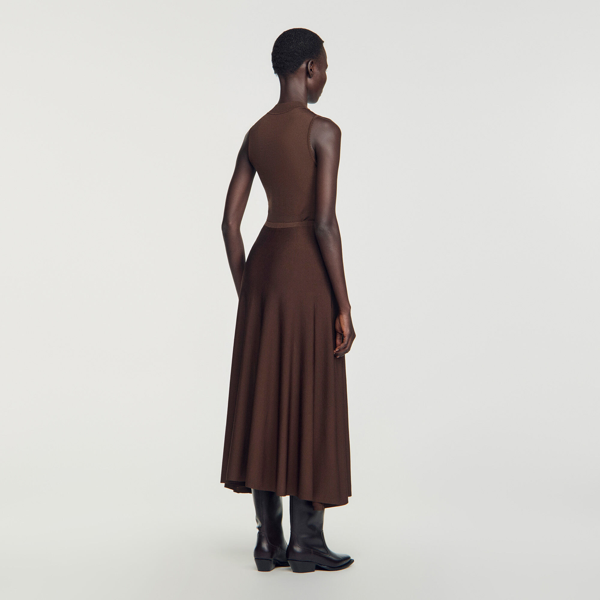 Long sheer-effect skirt