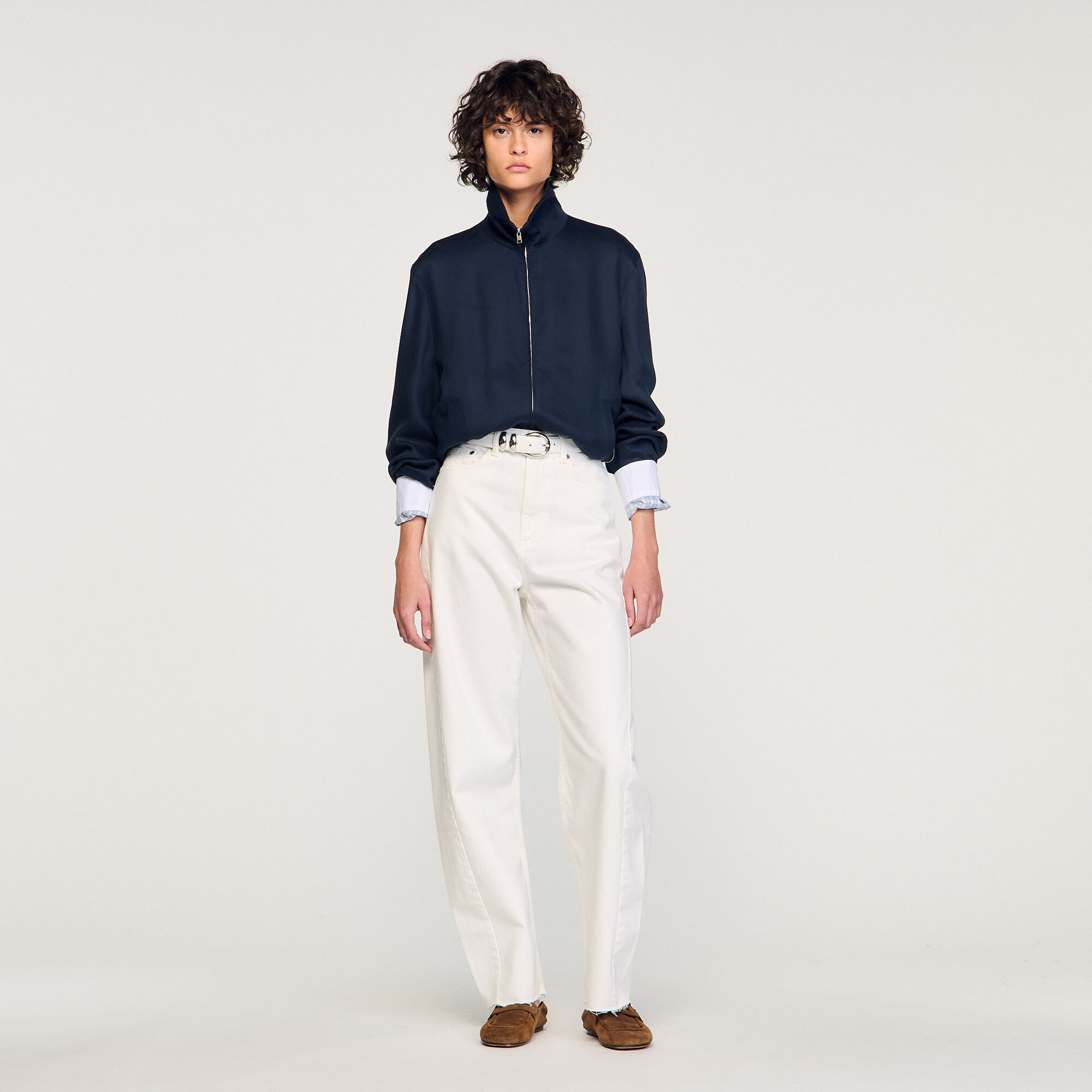 Standing collar zip-up jacket - Men | Sandro