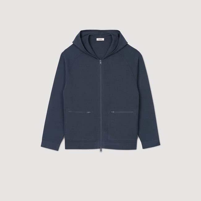 Cardigan à capuche en maille milano