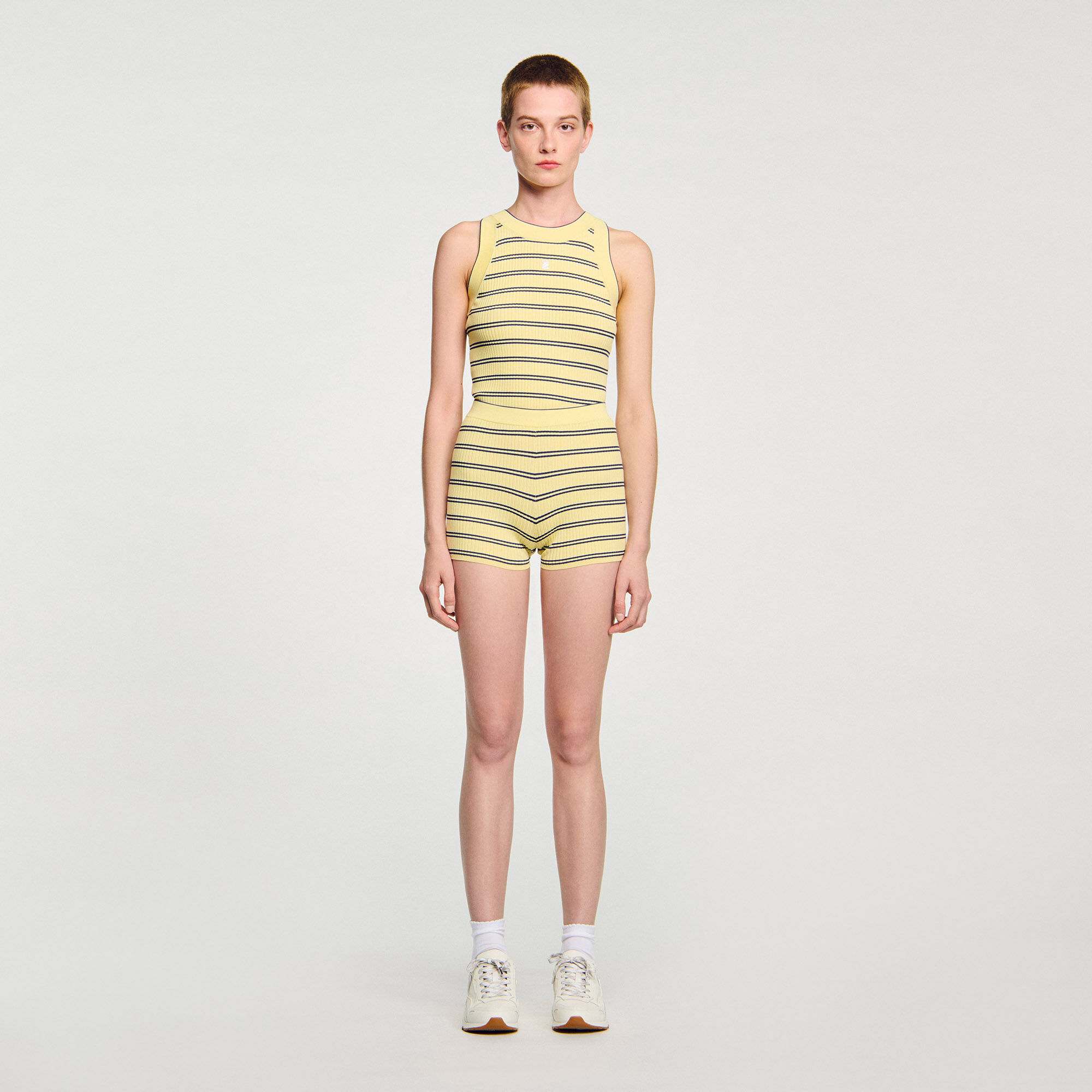 Gestreifte Strickshorts