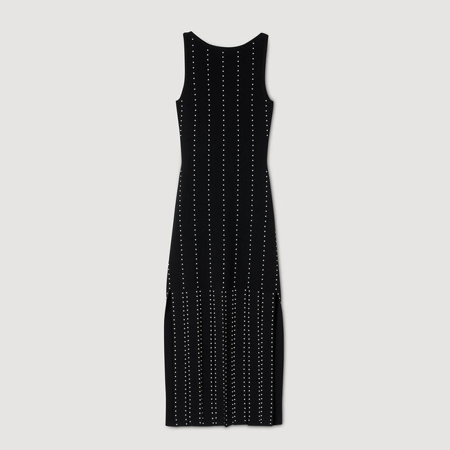 Langes Strickkleid mit Fransen